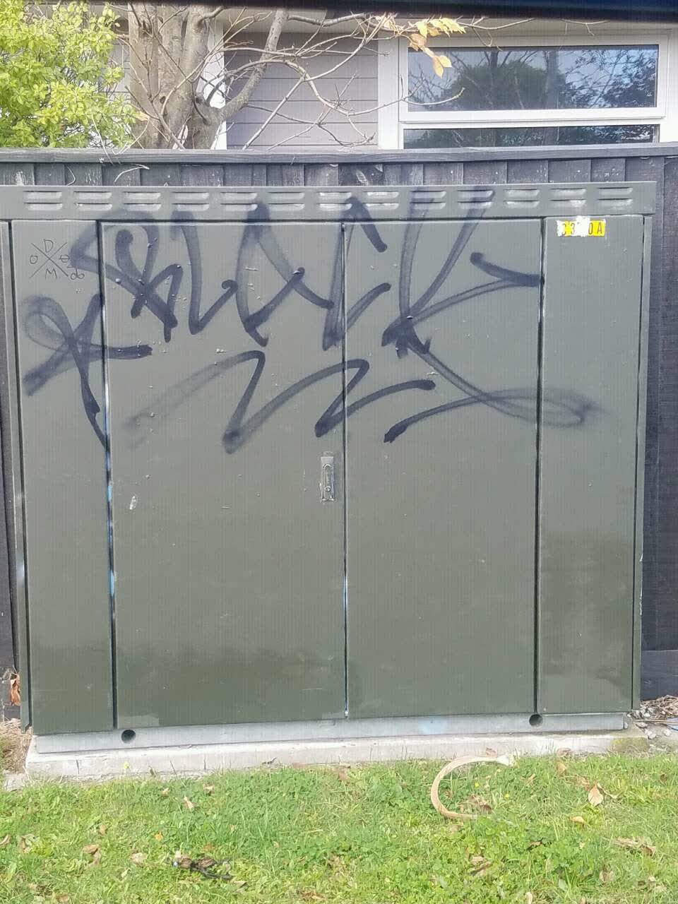 The photograph attached to this graffiti report