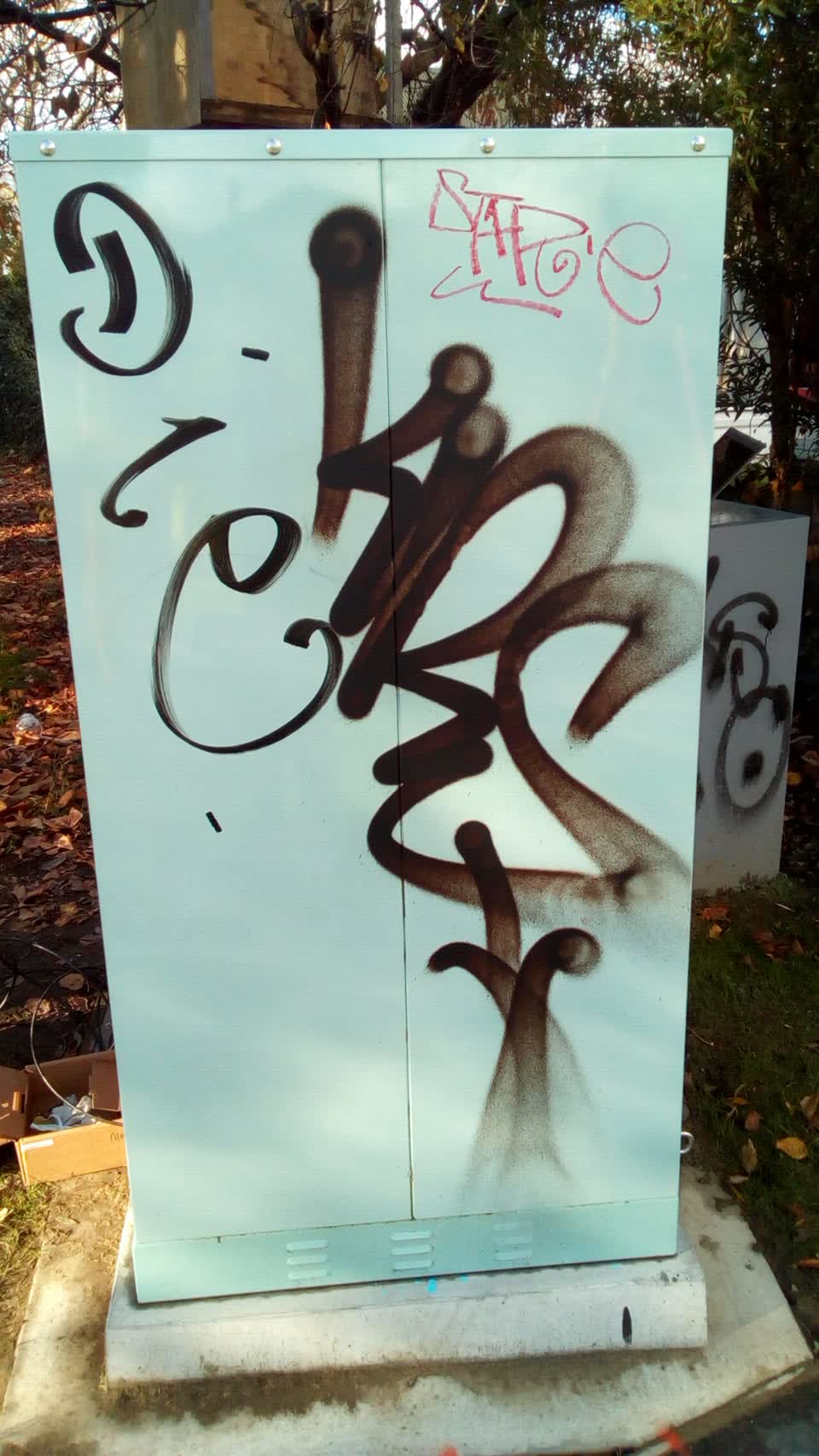 The photograph attached to this graffiti report