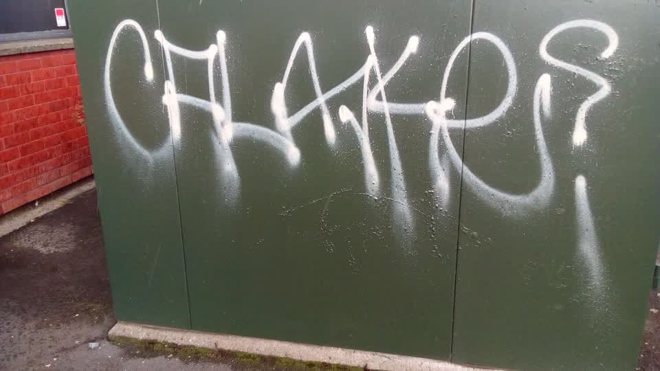 The photograph attached to this graffiti report