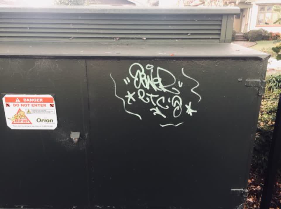 The photograph attached to this graffiti report