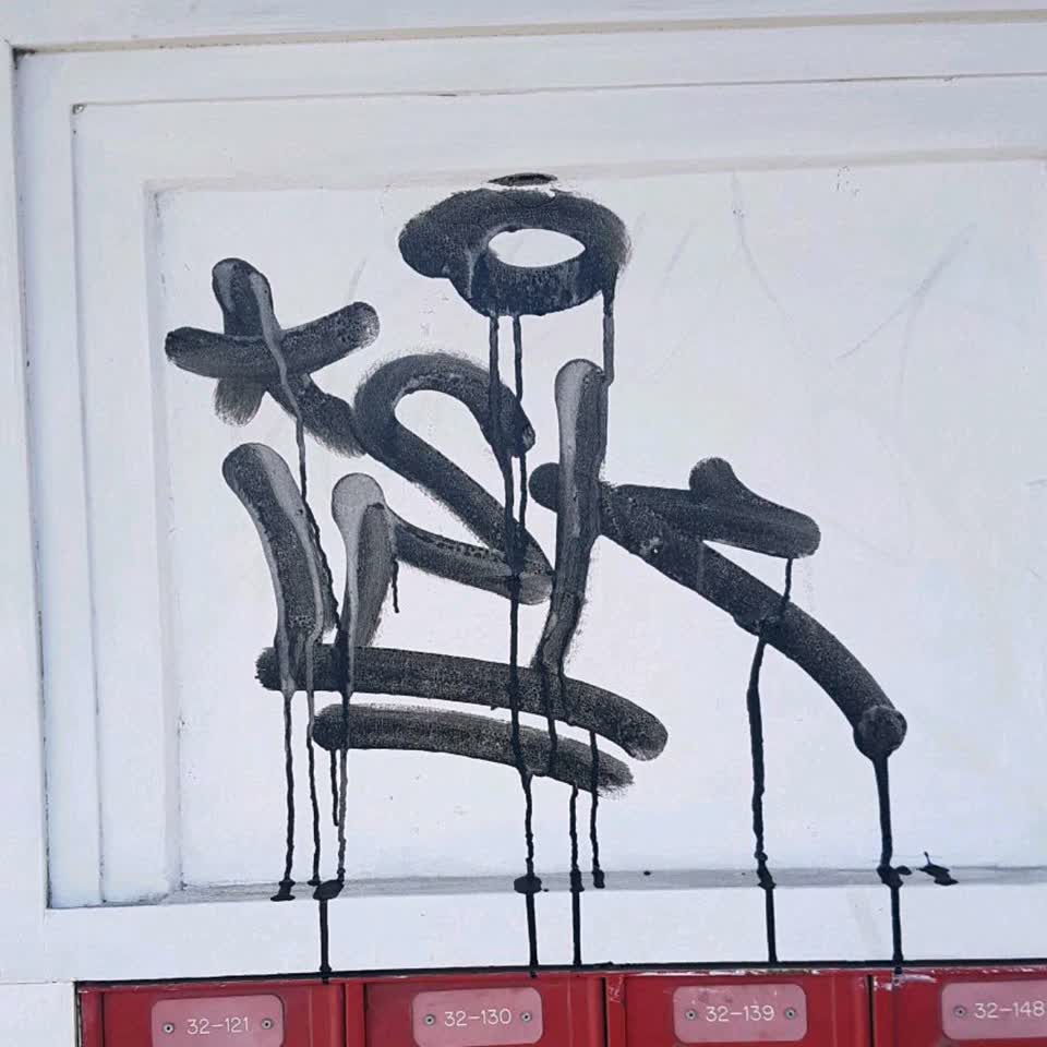 The photograph attached to this graffiti report