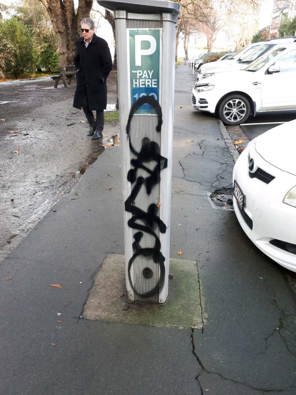 The photograph attached to this graffiti report