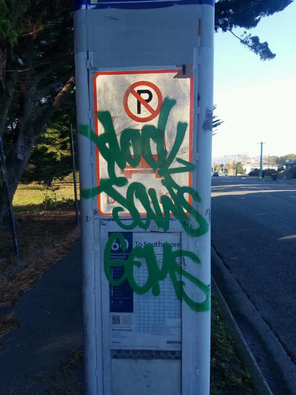 The photograph attached to this graffiti report