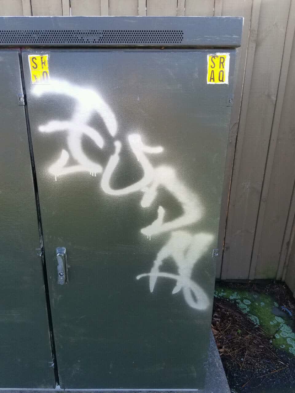 The photograph attached to this graffiti report