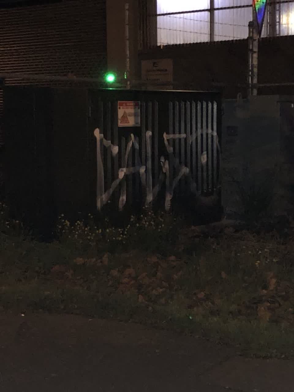 The photograph attached to this graffiti report