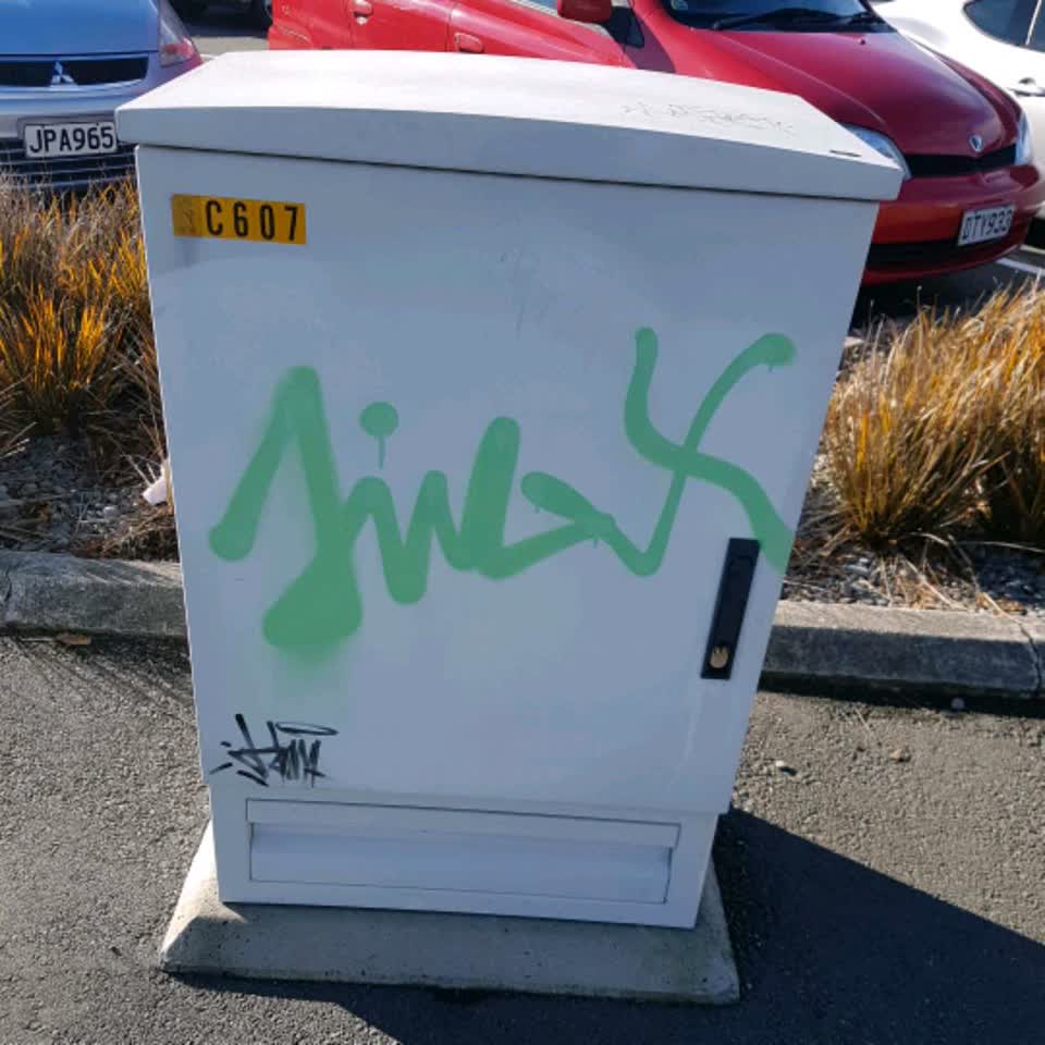 The photograph attached to this graffiti report