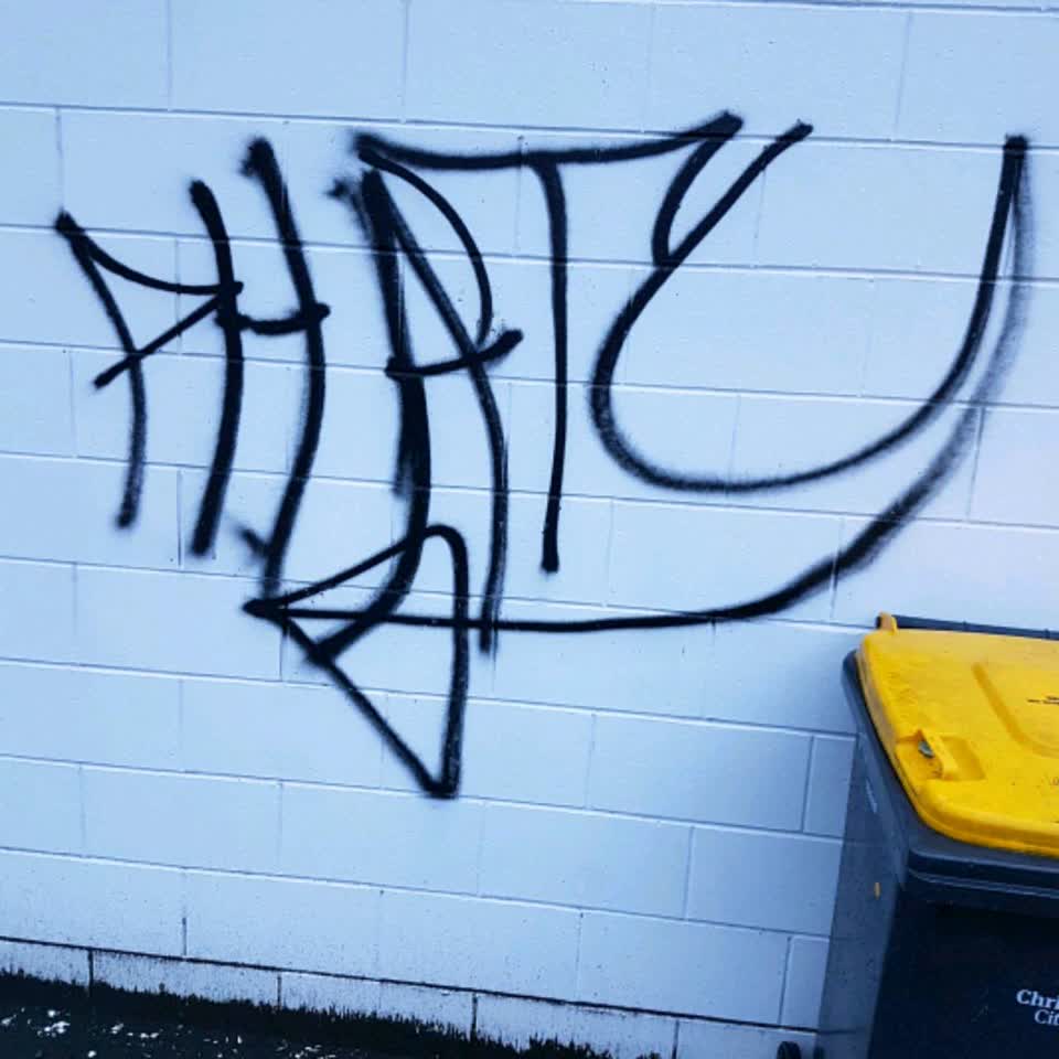 The photograph attached to this graffiti report