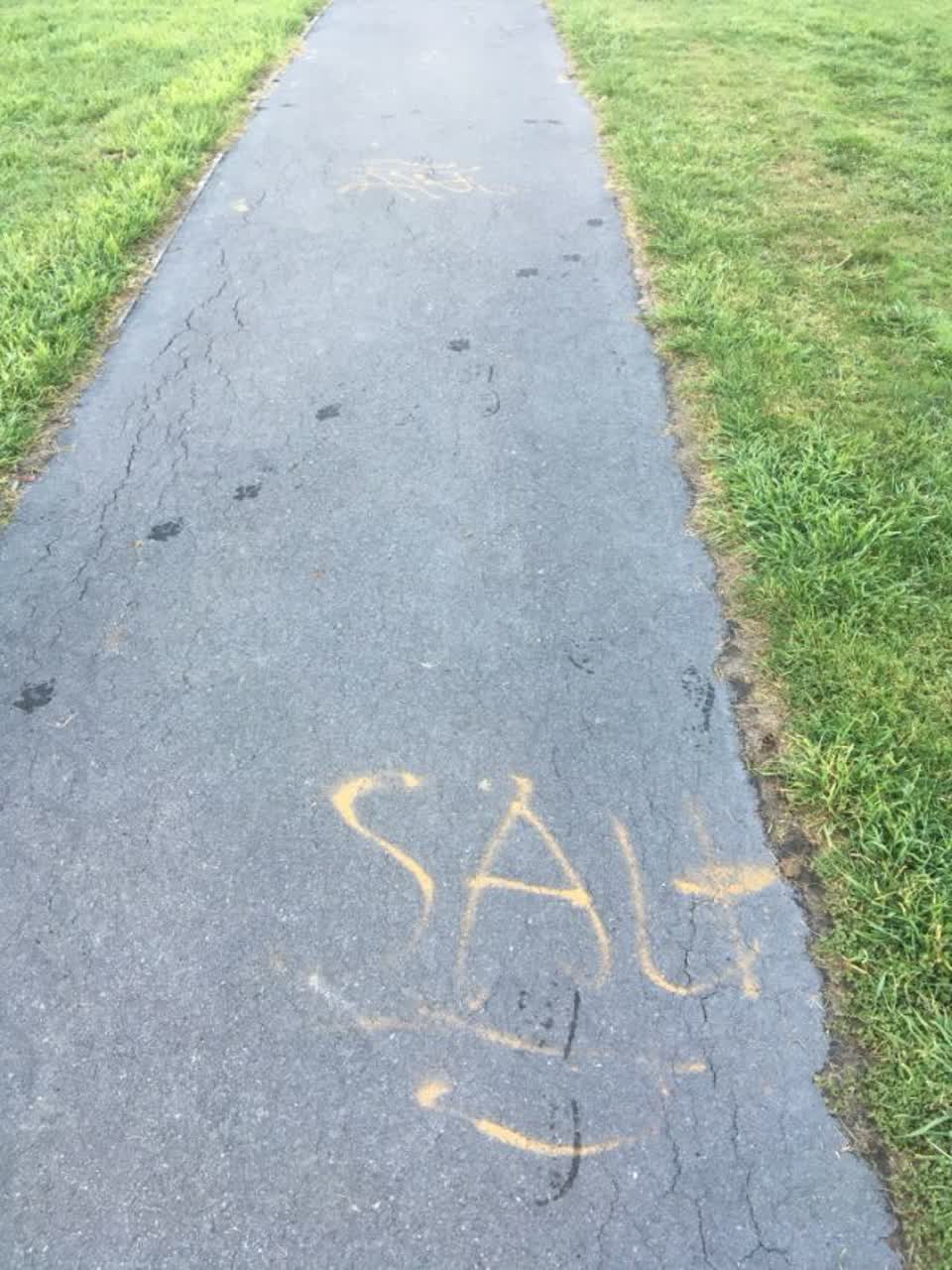 The photograph attached to this graffiti report