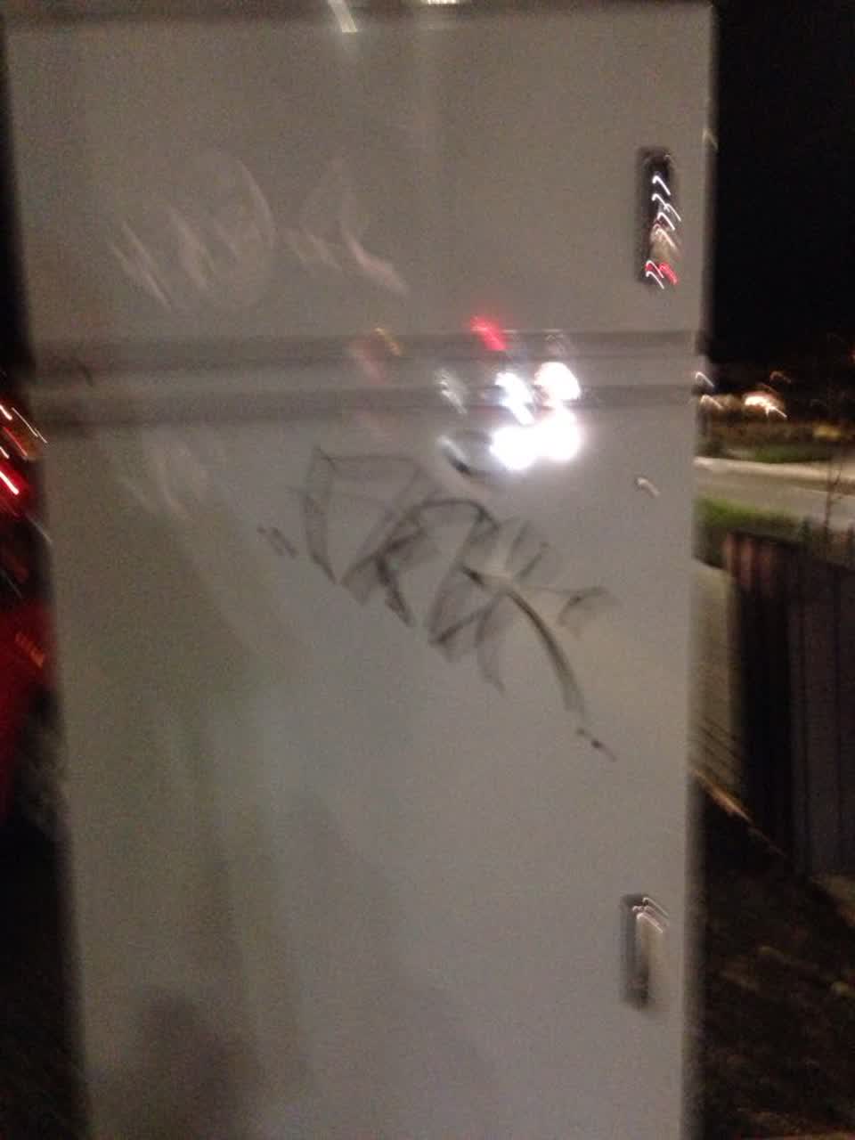 The photograph attached to this graffiti report
