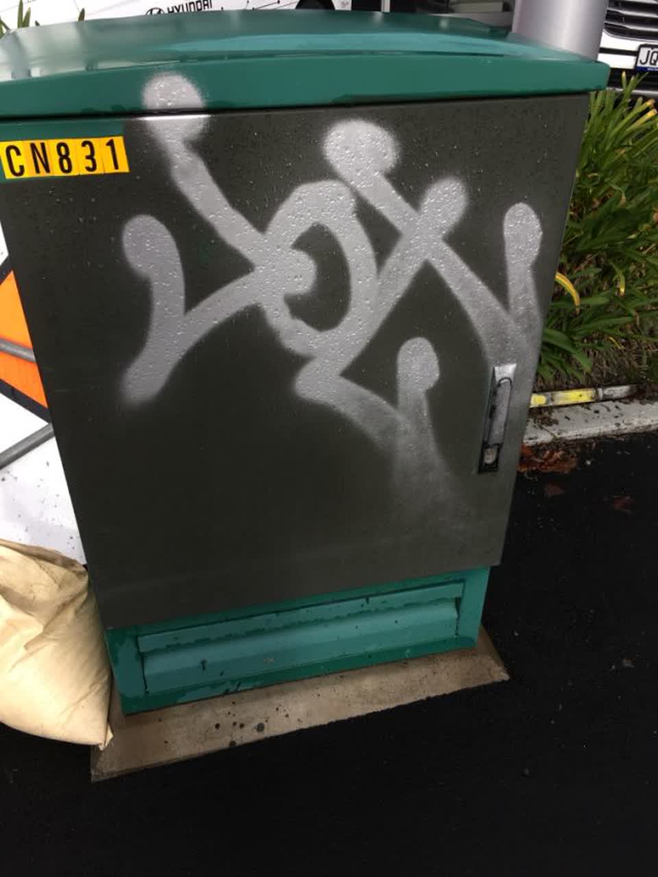 The photograph attached to this graffiti report