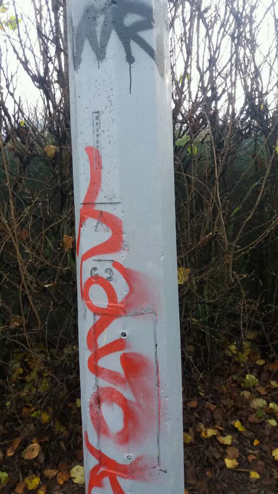 The photograph attached to this graffiti report