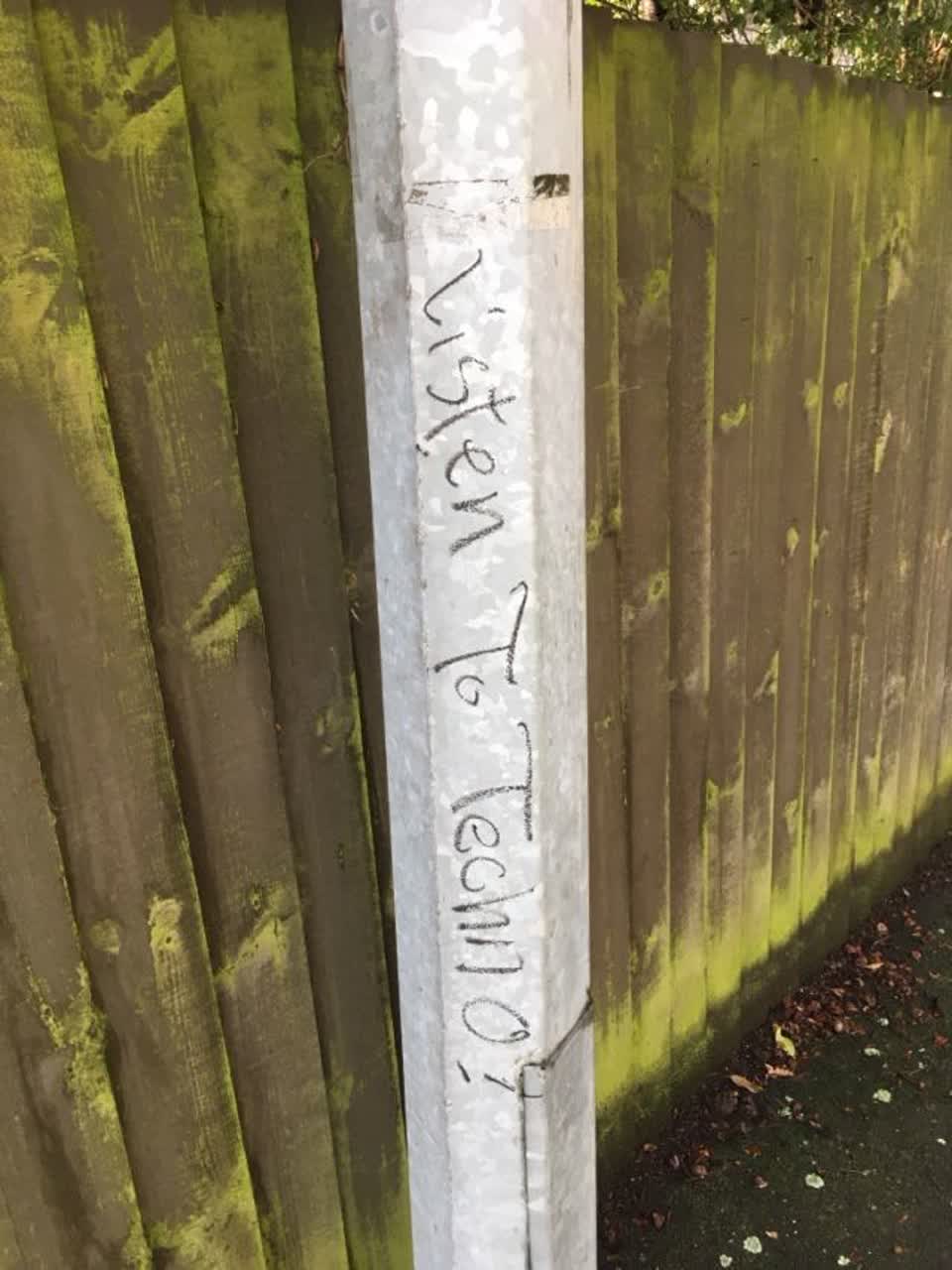 The photograph attached to this graffiti report