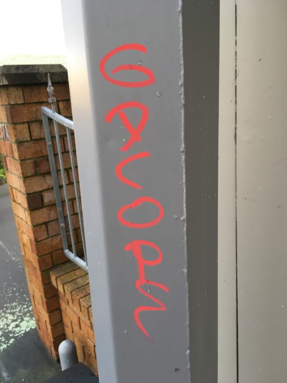 The photograph attached to this graffiti report