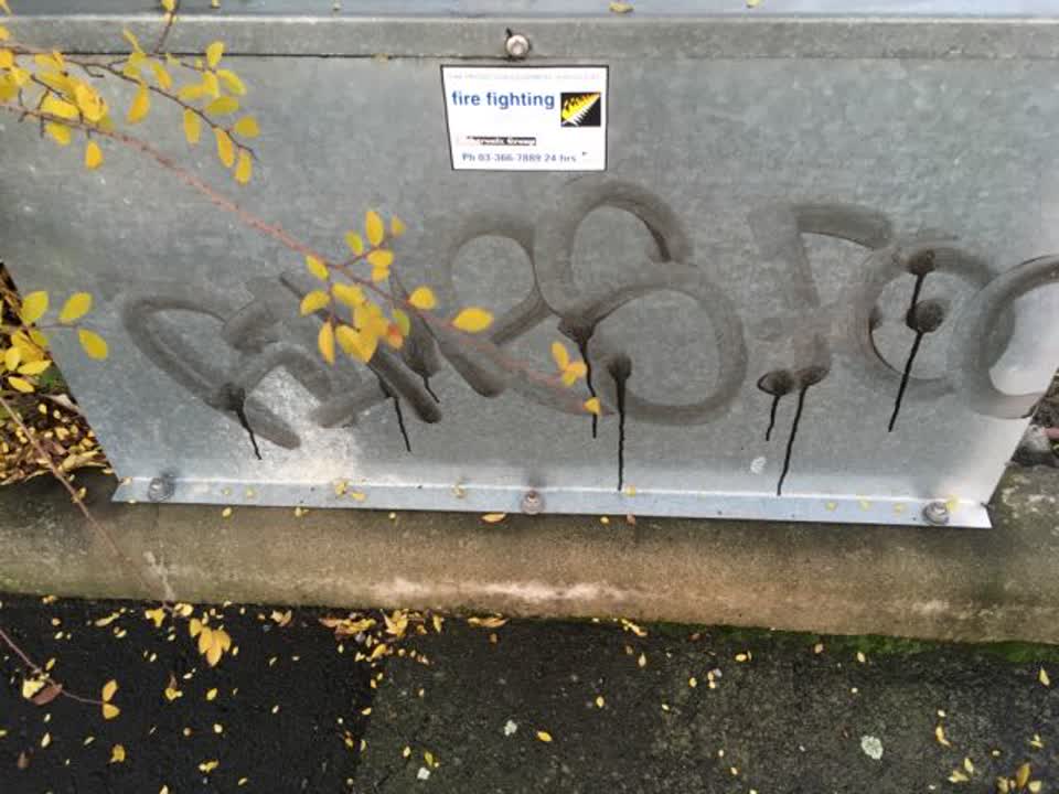 The photograph attached to this graffiti report