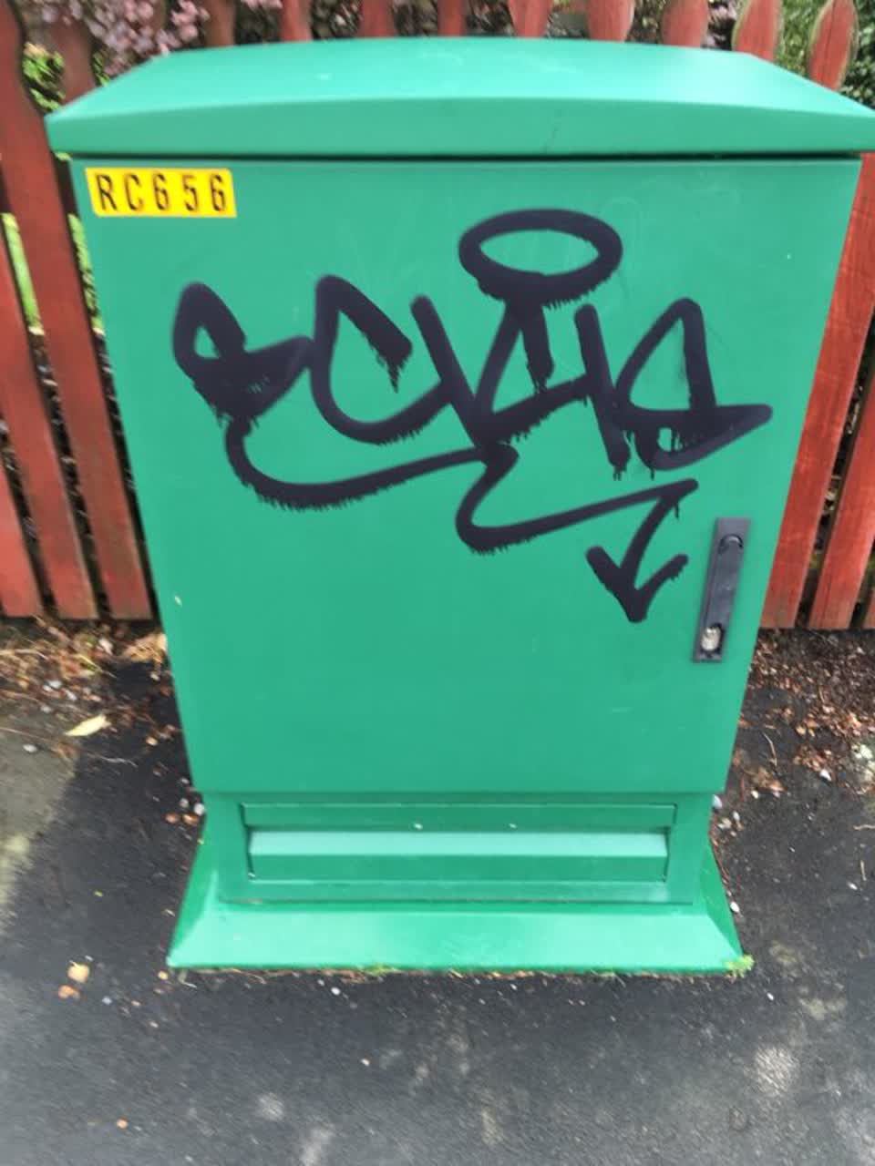 The photograph attached to this graffiti report