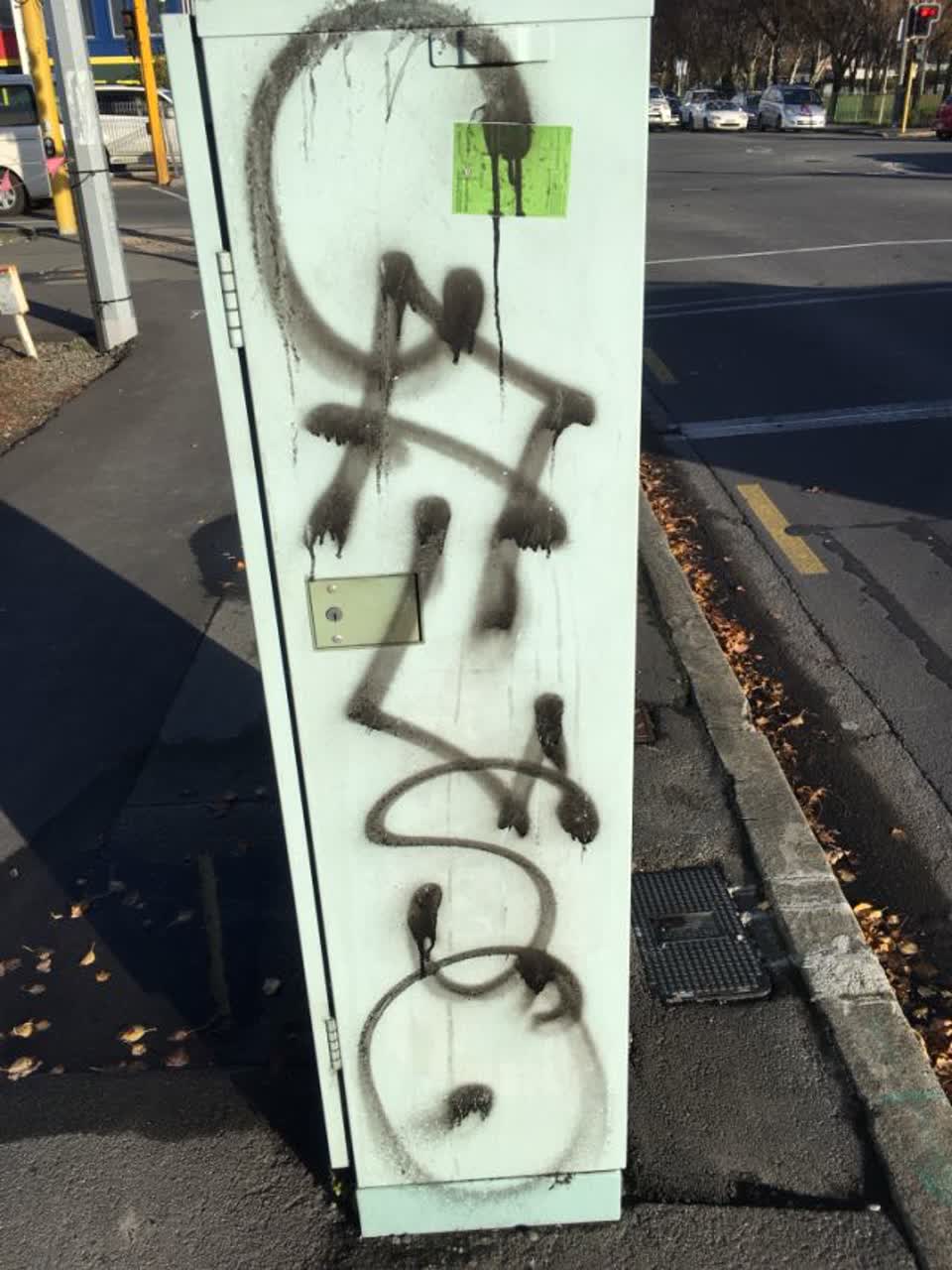 The photograph attached to this graffiti report