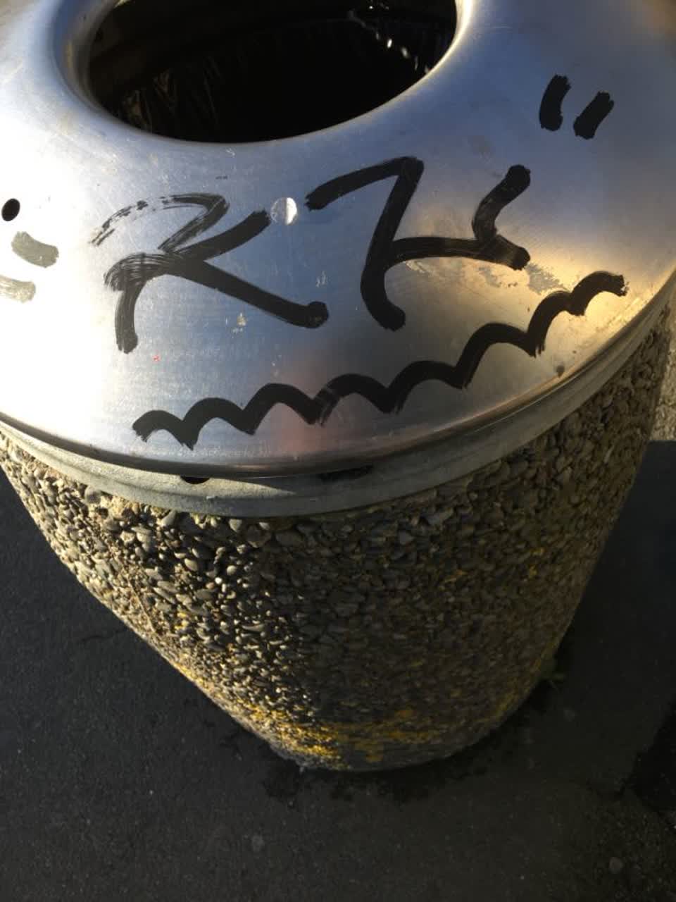The photograph attached to this graffiti report