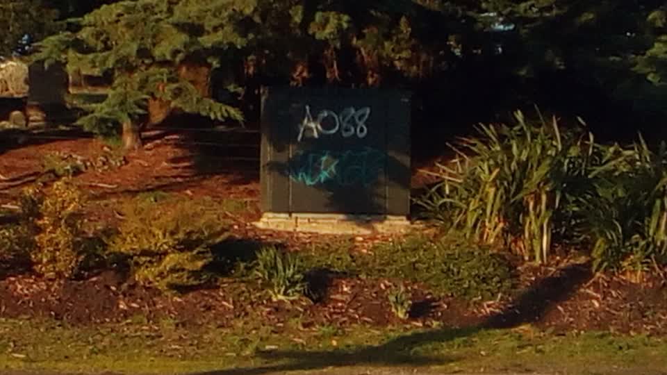 The photograph attached to this graffiti report