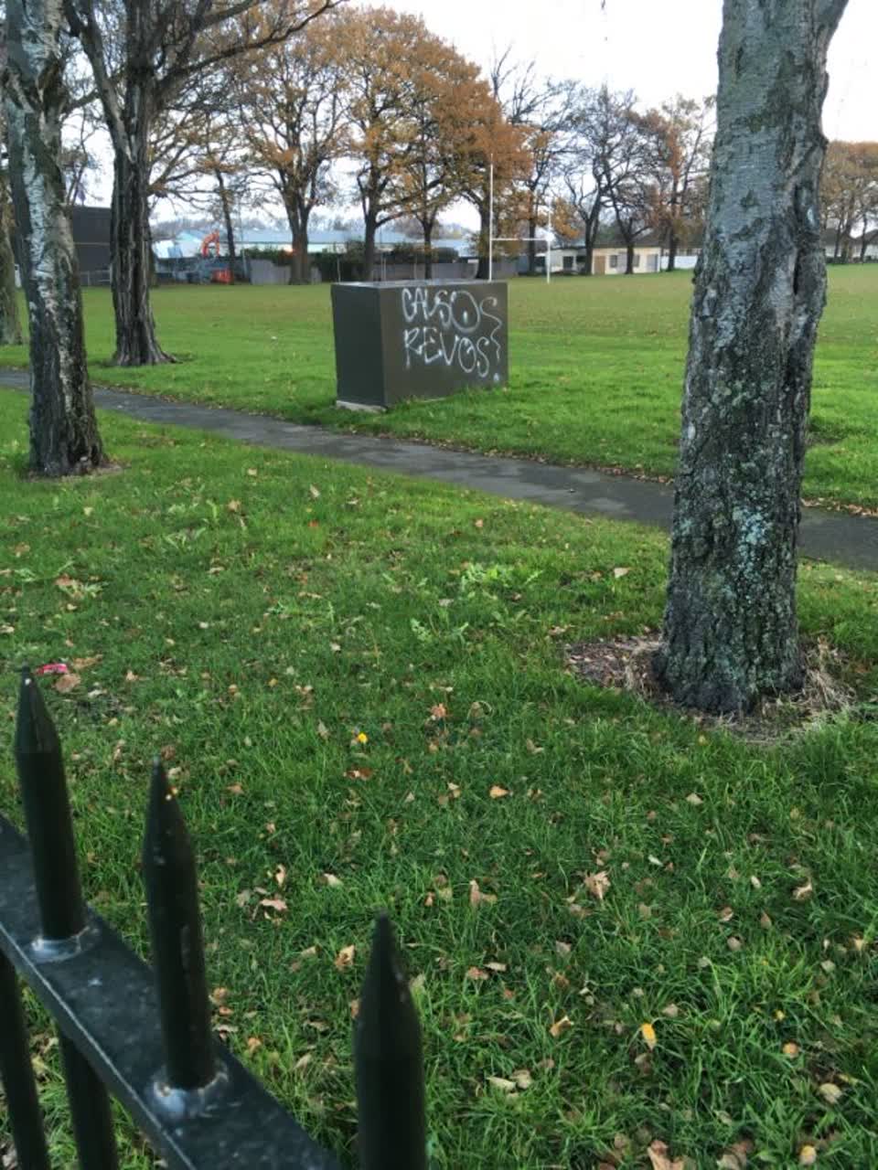 The photograph attached to this graffiti report