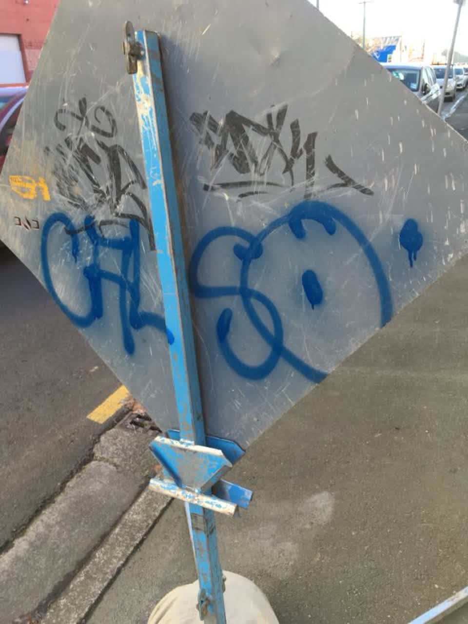 The photograph attached to this graffiti report