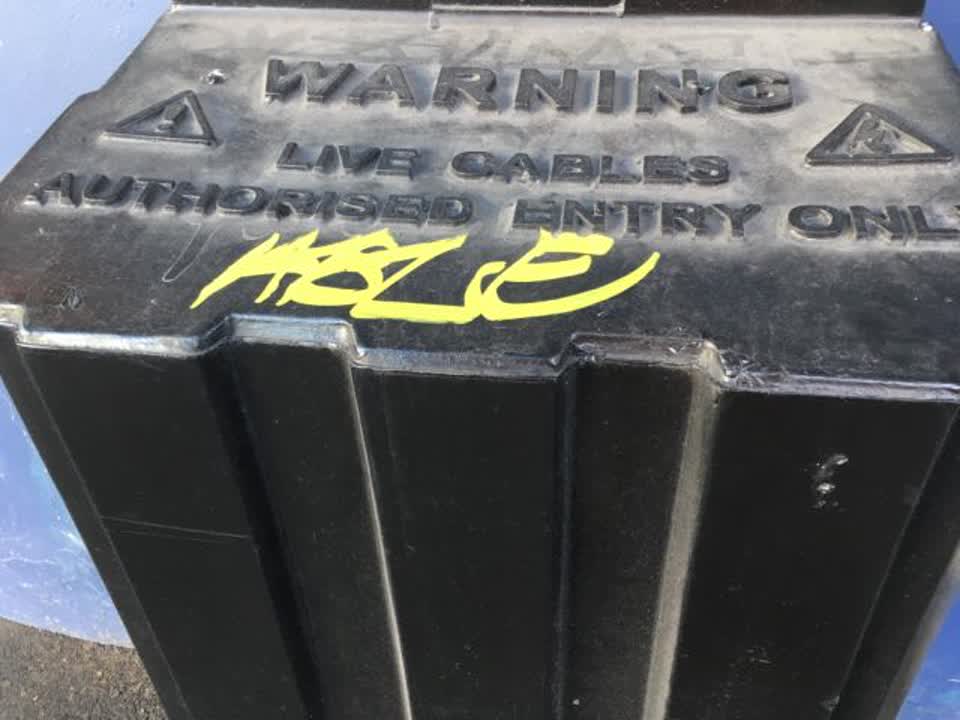 The photograph attached to this graffiti report