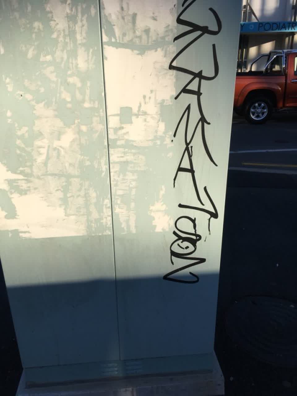 The photograph attached to this graffiti report