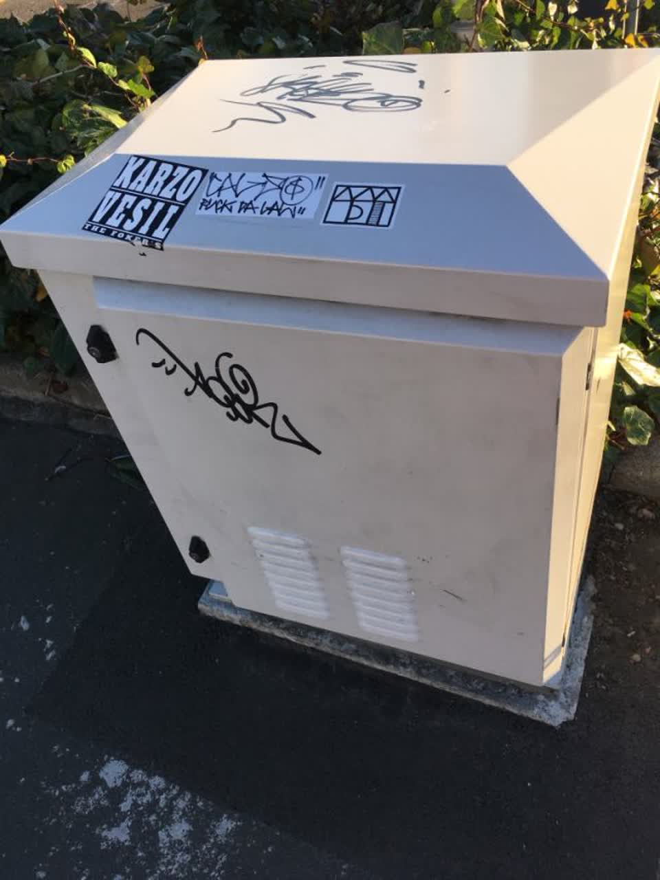 The photograph attached to this graffiti report