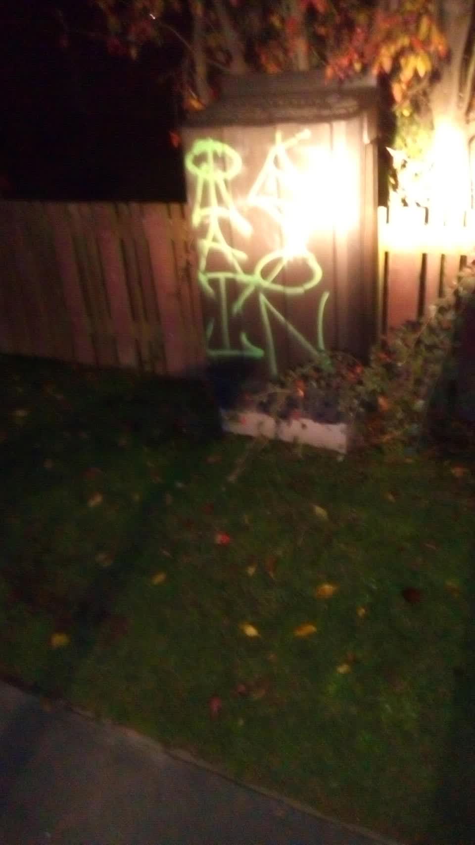 The photograph attached to this graffiti report