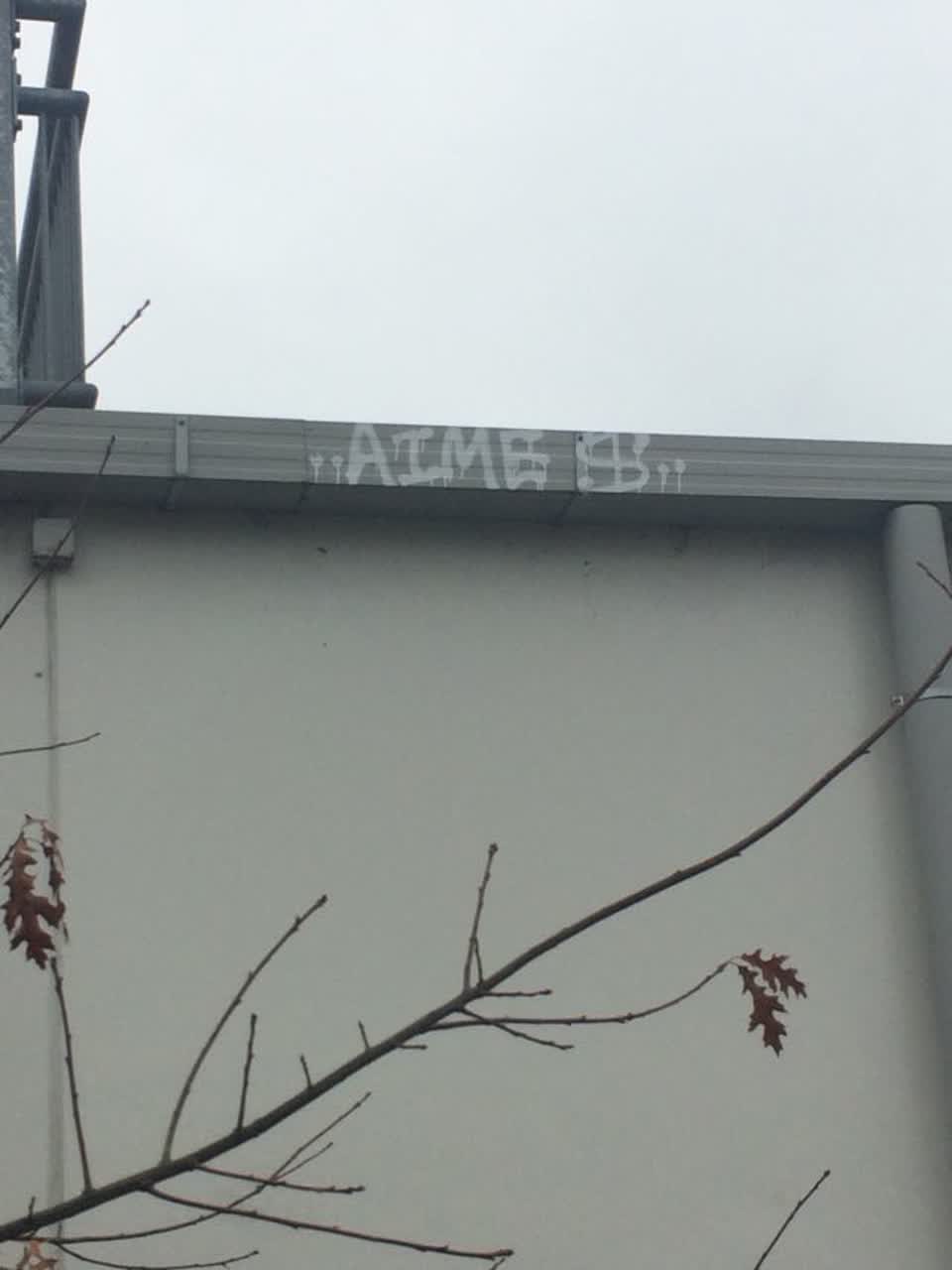 The photograph attached to this graffiti report