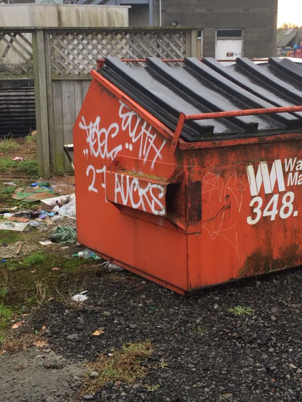 The photograph attached to this graffiti report