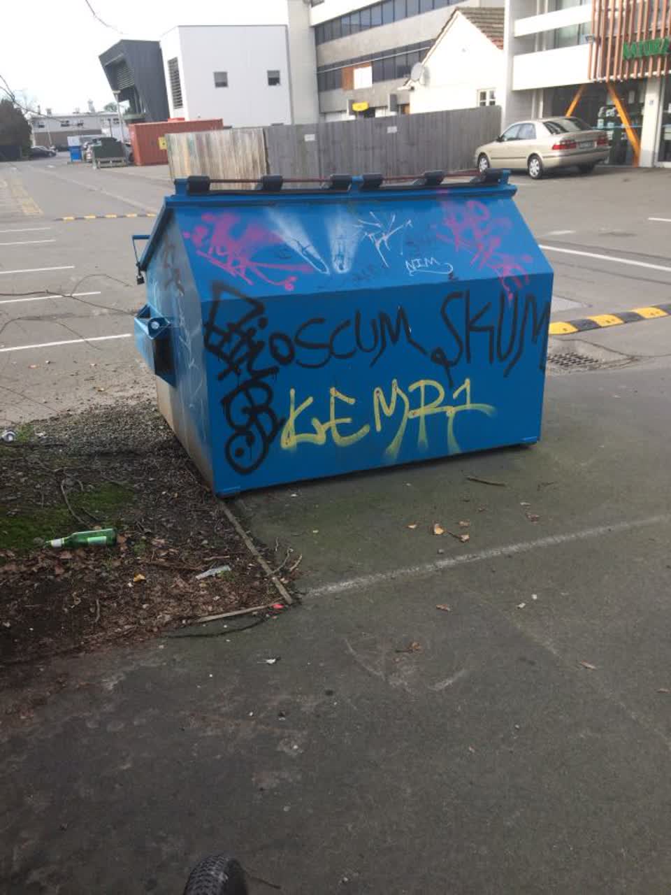 The photograph attached to this graffiti report