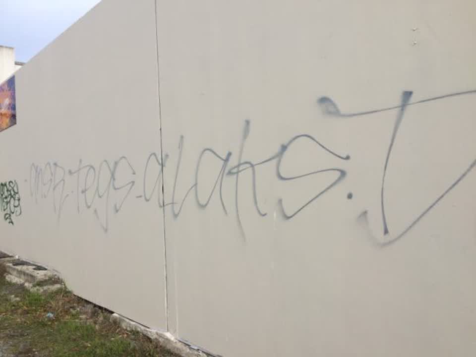 The photograph attached to this graffiti report