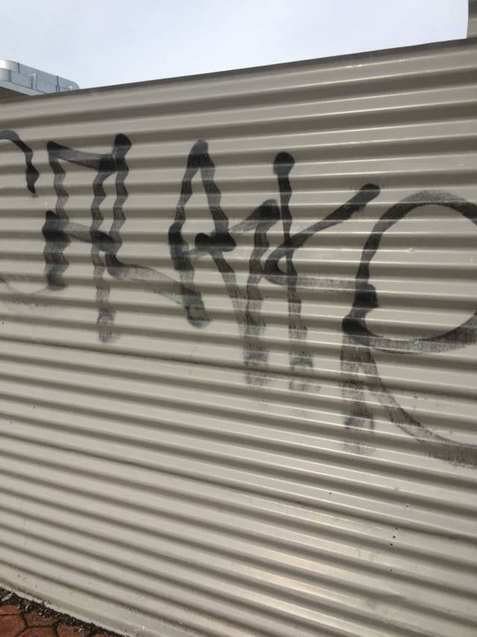 The photograph attached to this graffiti report