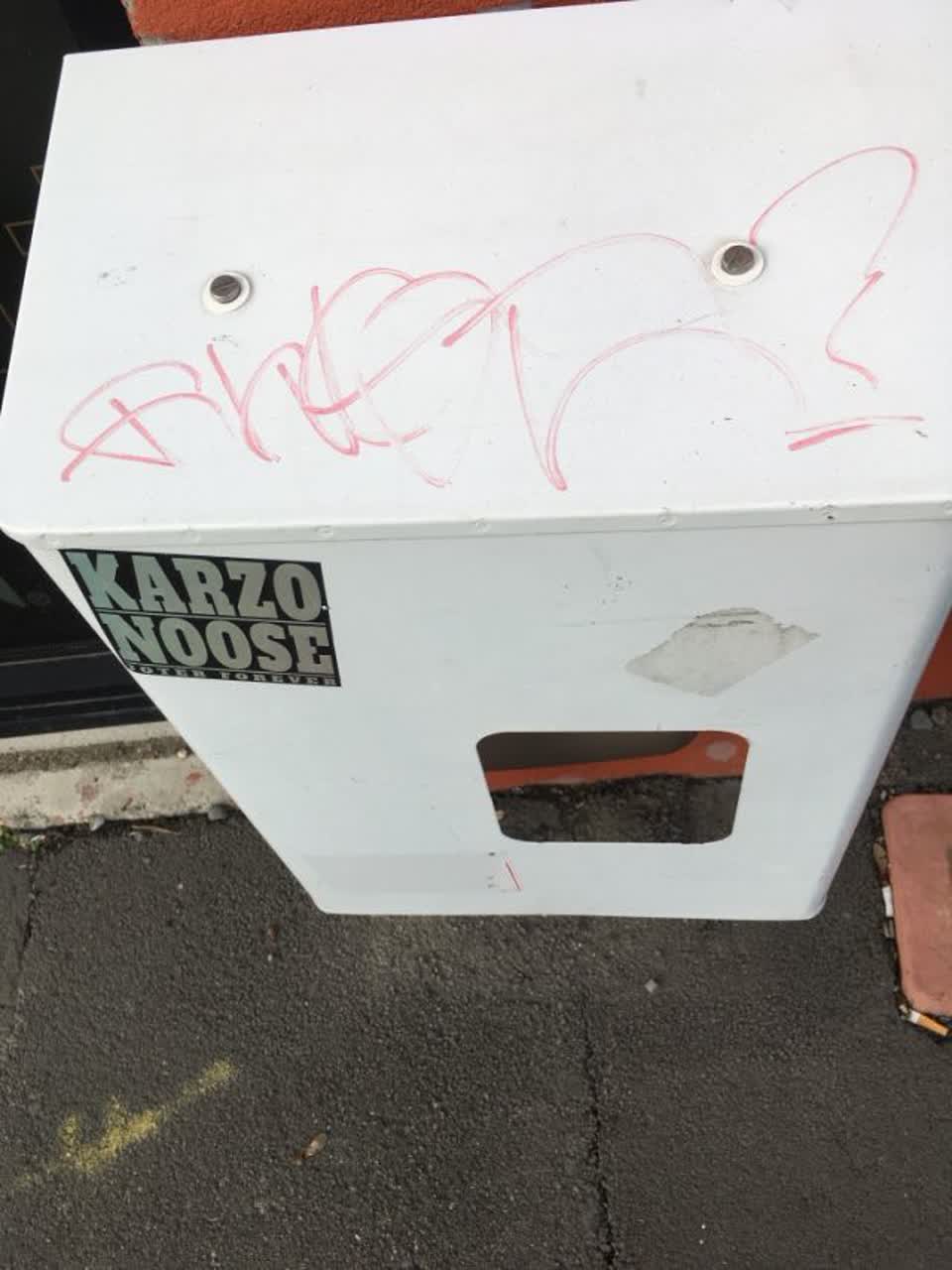 The photograph attached to this graffiti report