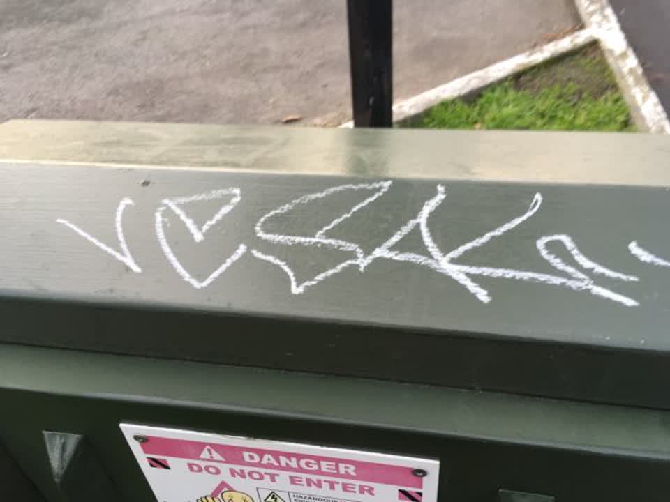 The photograph attached to this graffiti report