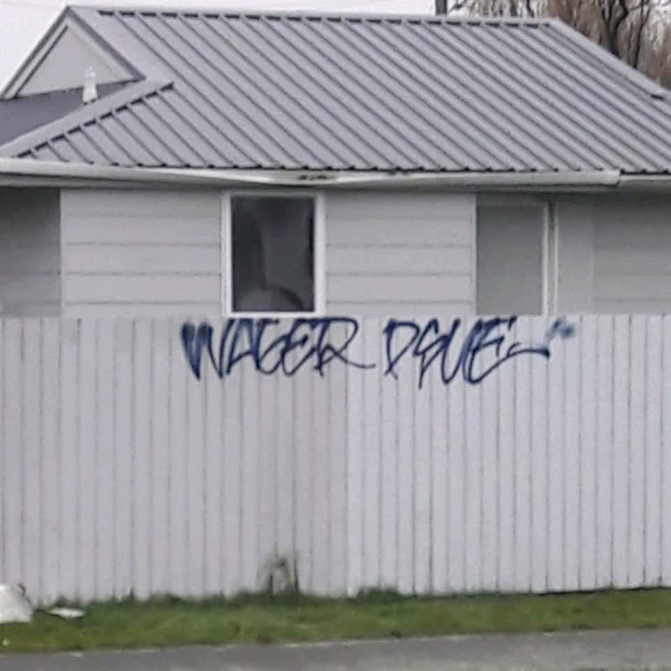 The photograph attached to this graffiti report