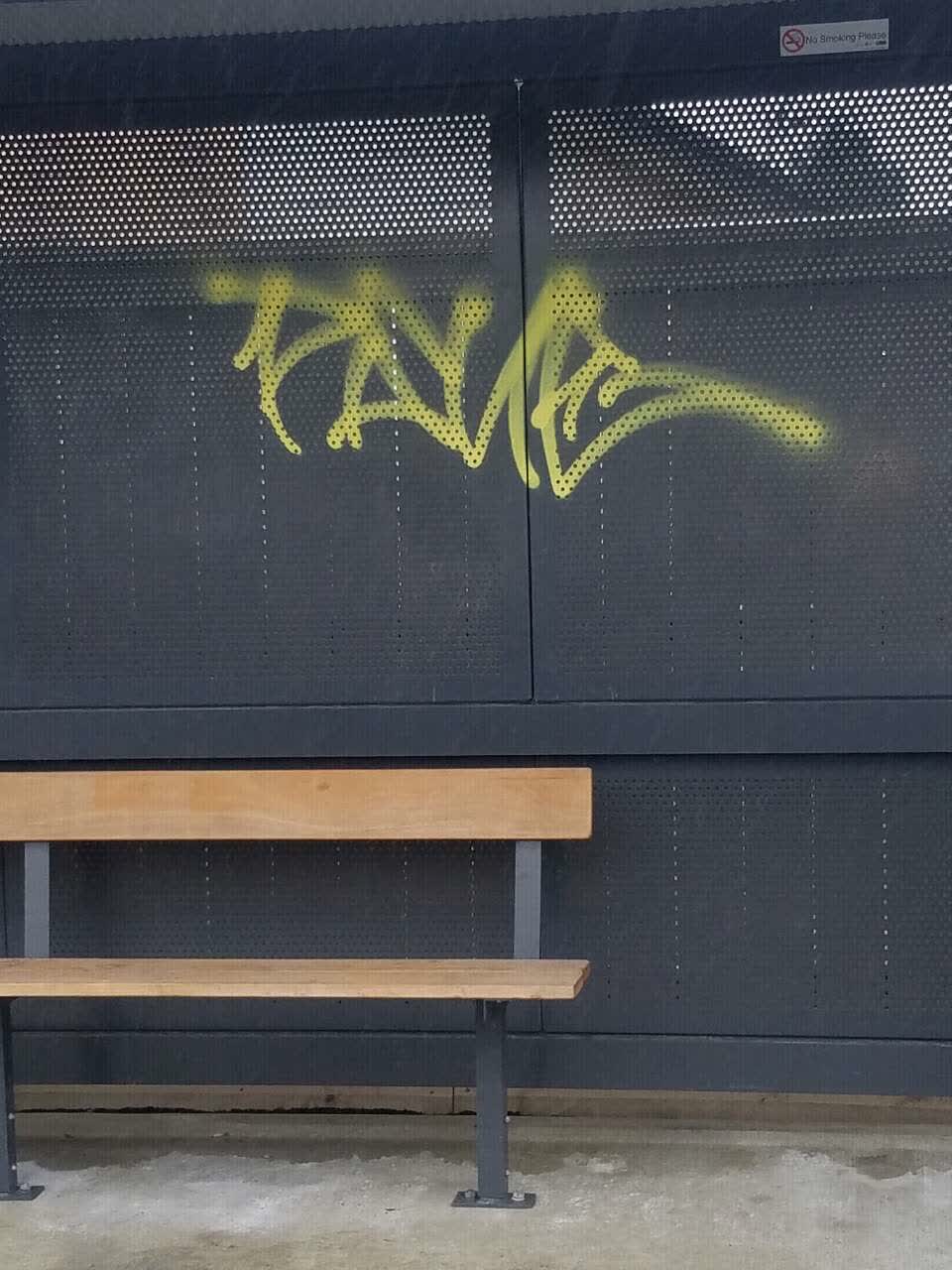 The photograph attached to this graffiti report