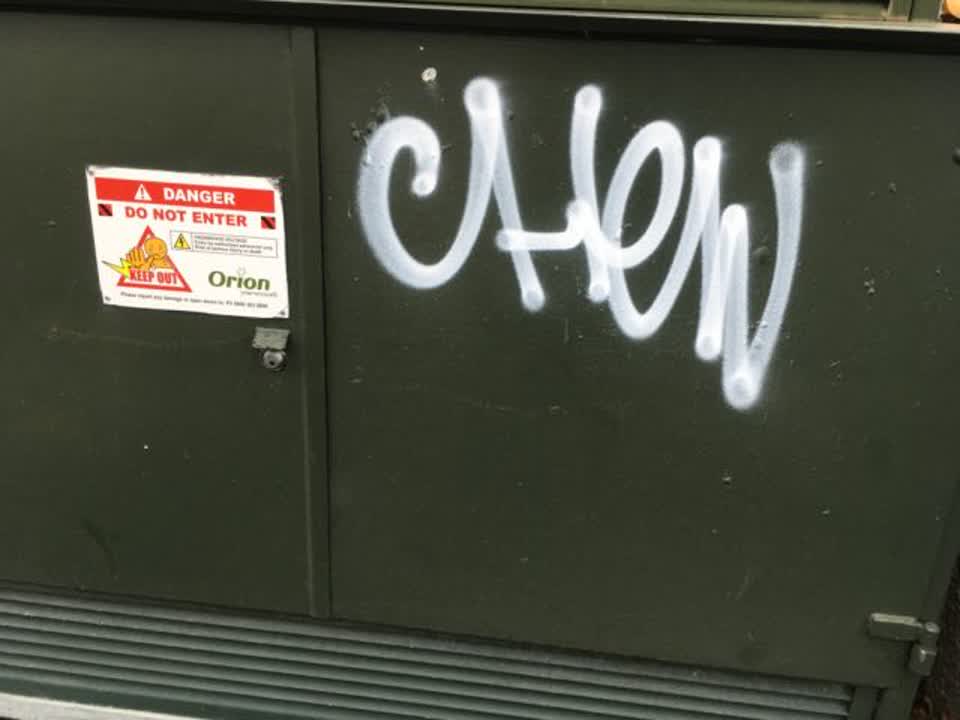 The photograph attached to this graffiti report
