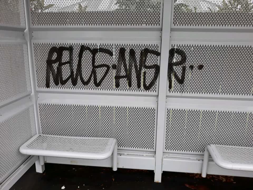 The photograph attached to this graffiti report