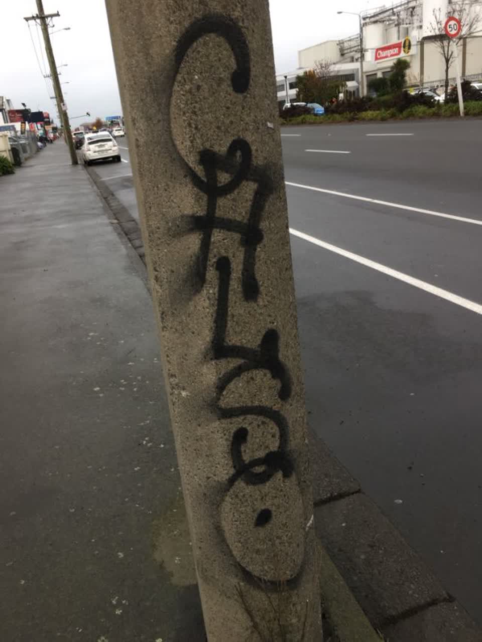 The photograph attached to this graffiti report