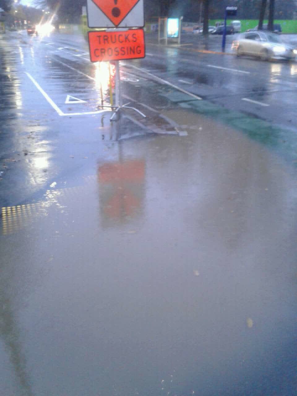 The photograph attached to this flooding report