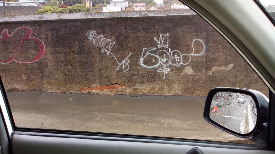 The photograph attached to this graffiti report