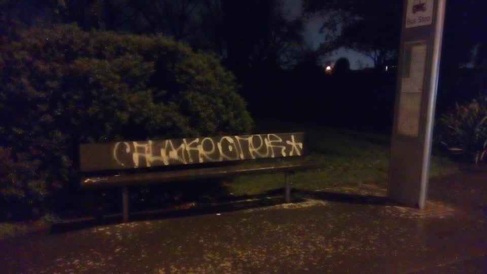 The photograph attached to this graffiti report