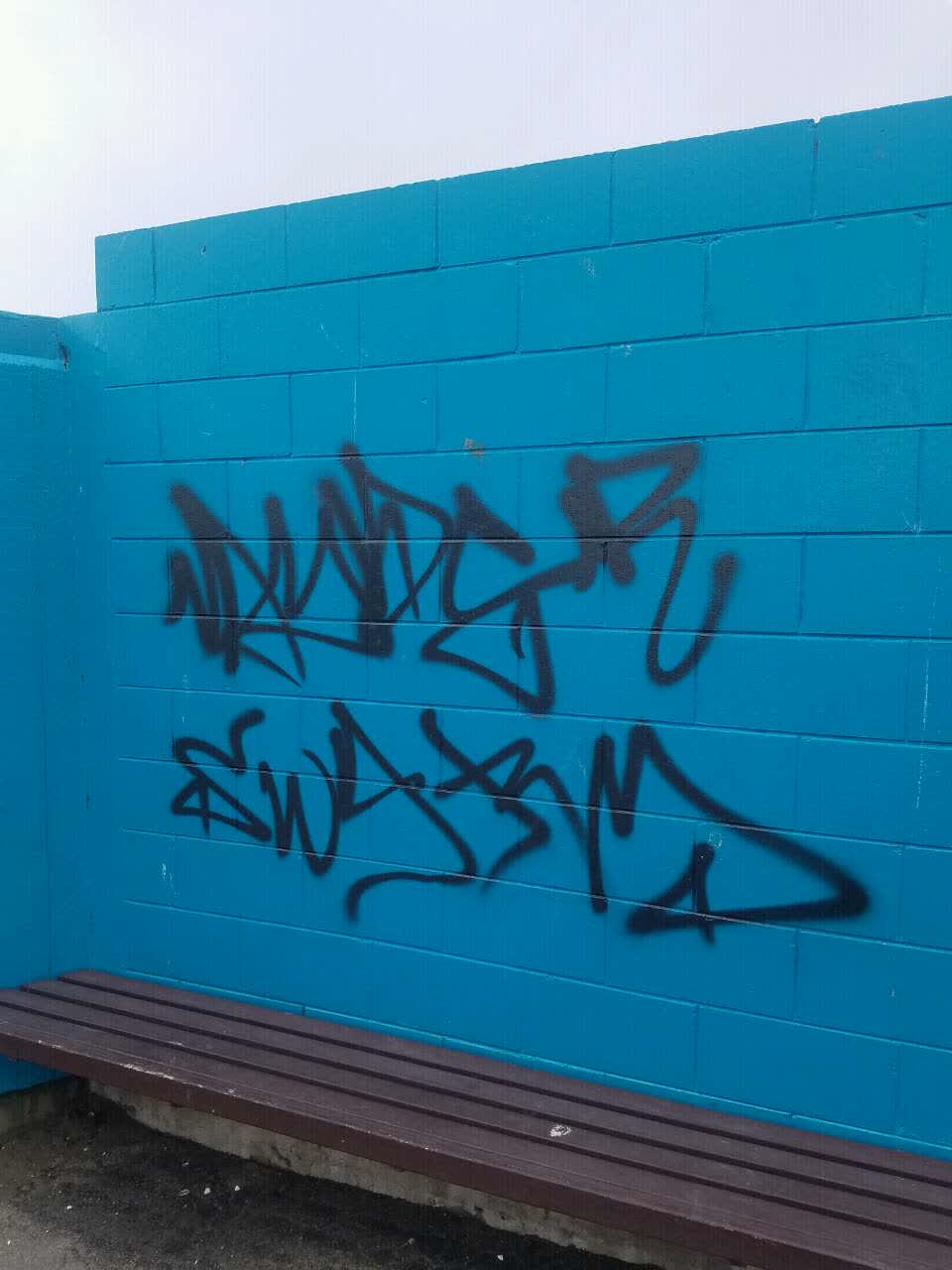 The photograph attached to this graffiti report