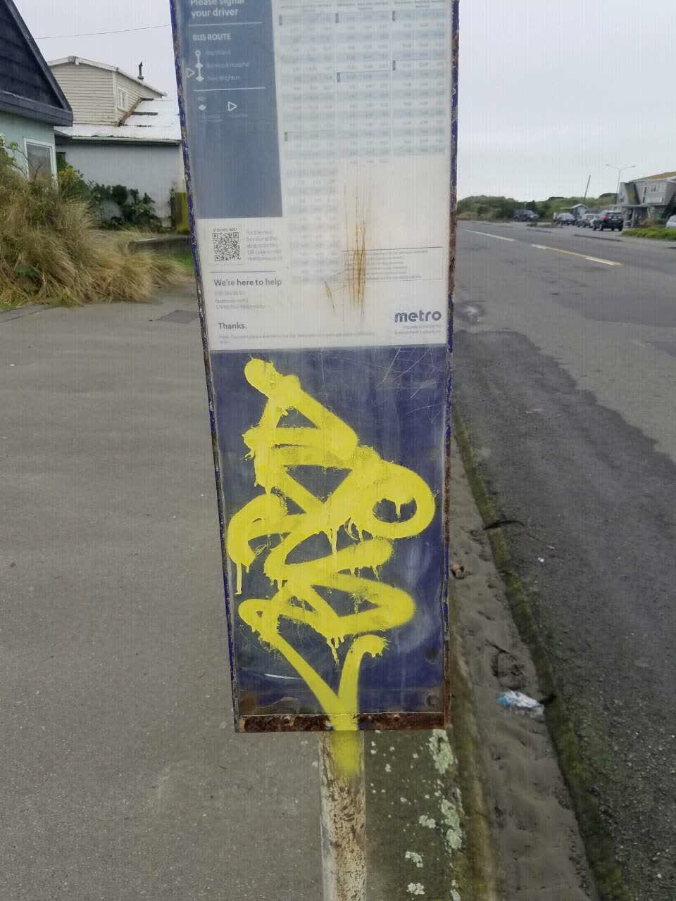 The photograph attached to this graffiti report