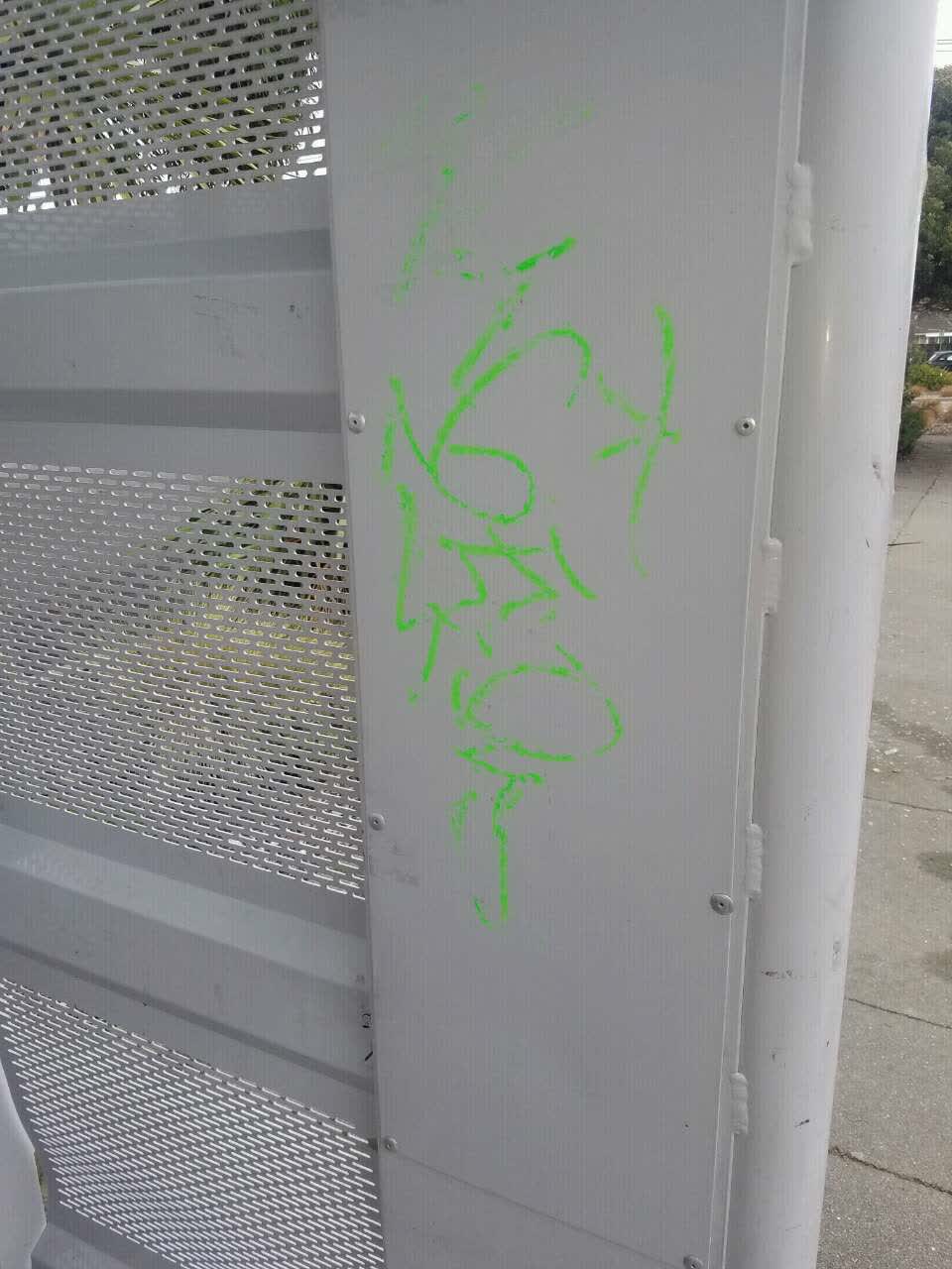 The photograph attached to this graffiti report