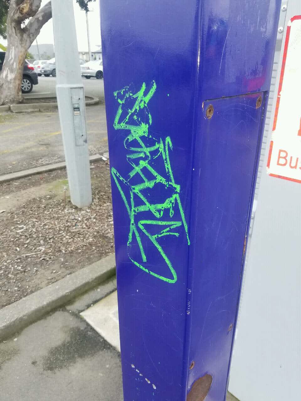 The photograph attached to this graffiti report