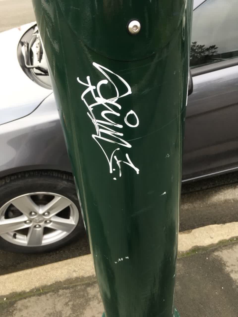 The photograph attached to this graffiti report