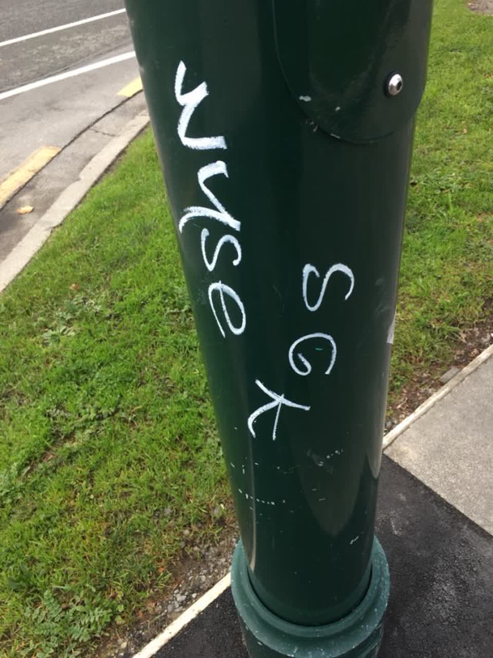 The photograph attached to this graffiti report