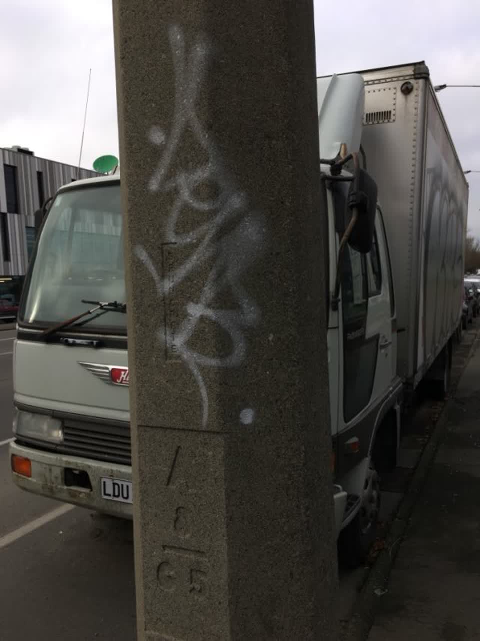 The photograph attached to this graffiti report